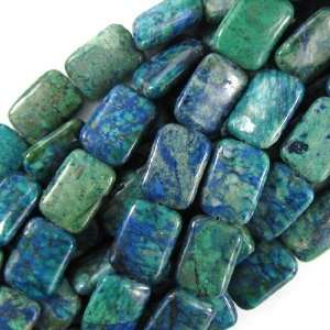  18mm natural blue green azurite rectangle beads 16
