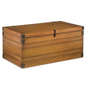  Wooden Planked Storage Ottoman Bench in Honey Oak Finish 