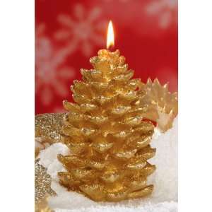   Pine Cone Shaped Christmas Candles 5.5   Unscented