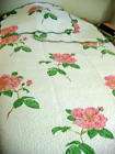   FLORAL on White Chic VERMICELLI STITCHING Full/Queen QUILT/SHAMS SET