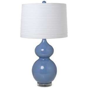   Shade Double Gourd Slate Blue Ceramic Table Lamp