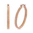 Joolwe 18k Rose Gold Over Sterling Silver Rope Hoop Earrings