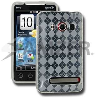 Amzer Luxe Argyle Skin Case   Clear For HTC EVO 4G 