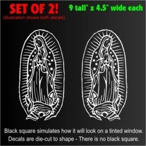 Virgin Mary Guadalupe Setof2 Decals Stickers (4.5x9)  