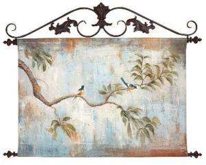 Handpainted Canvas Art Bird Songbird Scene Tree Branch  