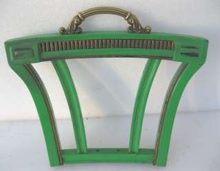 SHABBY N CHIC GREEN PAINTED PANEL W/ BRASS FINIAL  
