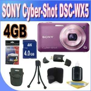  Sony DSC WX5 Purple WX Series, 3D Sweep Panorama, Exmor R CMOS 