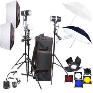 600W Strobe Studio Flash Light Kit Lighting Photography  