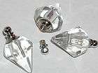 Clear diamond shaped Glass Perfume necklace vial pendant bottle w 
