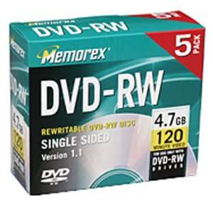  Memorex 4.7GB DVD RW Media (Single) Electronics