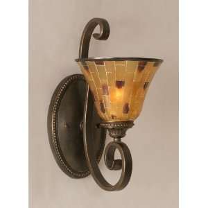   Wall Sconce w Penshell Resin Shade in Dark Granite