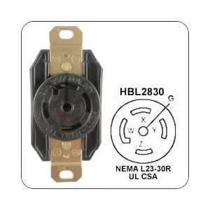 HUBBELL HBL2830 AC Receptacle NEMA L23 30 Female Black 347/600 Volt 30 