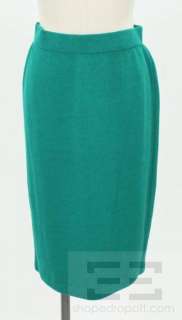 St. John Collection 3pc Green Knit Jacket, Shell, & Skirt Set Size 6/8 