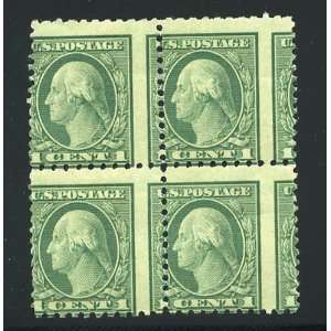  Us Stamps Errors/efo Washington Misperfed Block of 4 