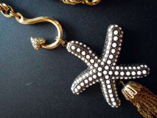 RARE Betsey Johnson Starfish Chunky Necklace + Earrings  