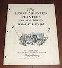 ford front mounted planter 1955 temp parts manual returns not