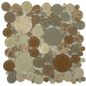   Circles Brown Bubble Series Glossy & Frosted Glass and Stone   18183