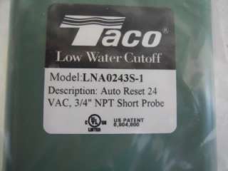 TACO LNA0243S 1 LOW WATER CUTOFF AUTO RESET 3/4 NPT  