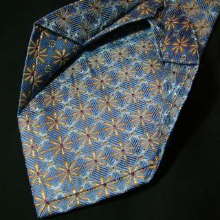 Luxury Seven fold handmade silk tie SF064,blue floral  