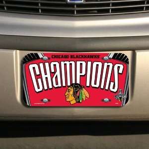   Stanley Cup Champions Red Plastic License Plate 