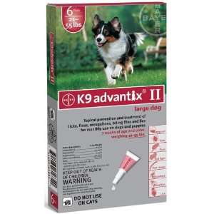    K9 ADVANTIX II Dog Flea & Tick 21 55 lbs Red 4 Month