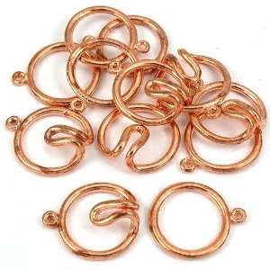  Hook & Eye Fold Over Clasp Copper Plated 21mm Approx 6 