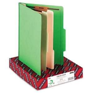   Folders, Two Dividers, Six Section, Green, 10/Box