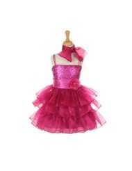   organza dress with anti itch piping, with flower and sequin beads