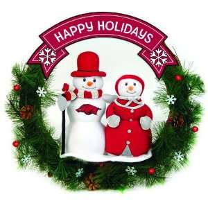 20 NCAA Arkansas Razorbacks Happy Holidays Snowman Couple Christmas 