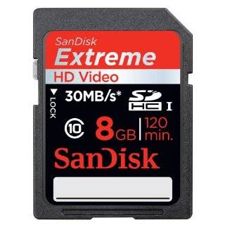 SanDisk Extreme 8GB HD Video SDHC Flash Memory Card (SDSDX 008G)