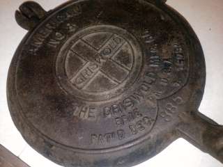 Griswold American No. 8 Cast Iron Waffle Iron Patent Date Dec. 1 1908 