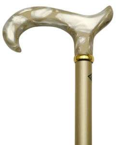 Ladies Lucite Derby Handle Pearly Pearl Walking Cane  