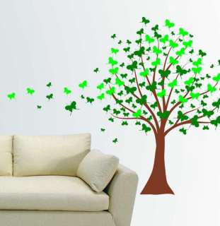 Color Butterfly Tree Deco Wall Mural Vinyl Decal 7ft  