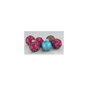 Pack of 18 Wild West Paisley Multi Colored Glass Ball Christmas 