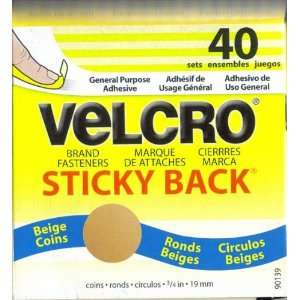  Velcro Sticky Back Beige Coins   40 Sets