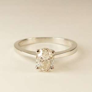   CT SI1 OVAL SHAPE DIAMOND SOLITAIRE RING 14K SOLID WHITE GOLD  