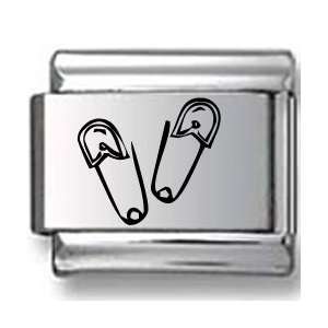  Safety Pins Laser Italian Charm Jewelry