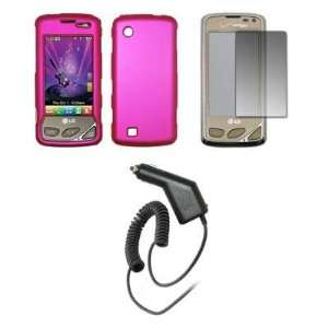  Premium Hot Pink Rubberized Snap On Cover Hard Case Cell 