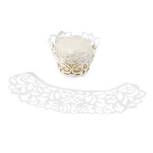  Laser Cut Cupcake Collars   White   Party Decorations 