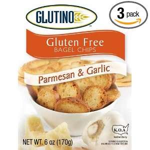  Parmesan and Garlic Bagel Chips Gluten Free, 6 Ounce (Pack of 6