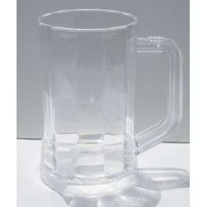 Clear Plastic Beer Mugs Set of 6 Steins Glasses 16 oz Glass Cup Beer 