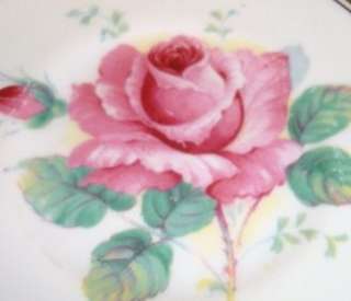 Red Border & Large Pink Rose Center Paragon Tea Cup and Saucer Set 