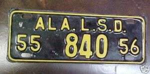 Alabama Al 1955 1956 Livestock Dept License Plate RARE  