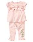 NWT ROOM SEVEN 2 PC PINK RUFFLE SUMMER PANT & BLOUSE SET FRANCE 18 24M 