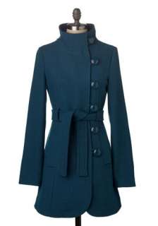 Tulle Clothing True Blue Coat  Mod Retro Vintage Coats  ModCloth