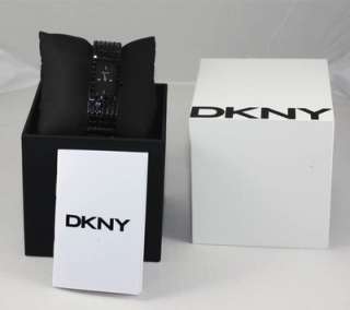 DKNY NY8300 Ladys Small Rectangular Black Crystal Bangle Watch brand 
