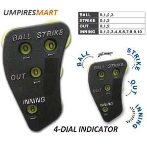 Umpires Mart Plastic 4 Dial Umpire Indicator (Black)  
