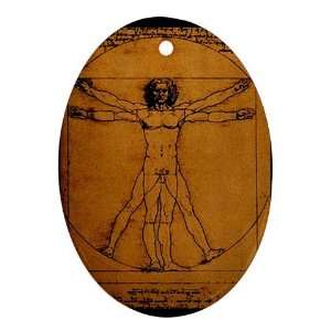  Da Vinci Symmetry of Man Ornament (Oval)