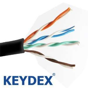    KEYDEX 500ft CAT5E Bulk Lan Ethernet Cable   Black Electronics