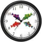 WatchBuddy Four Colorful Coy Fish Wall Clock by WatchBuddy Timepieces 